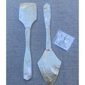 Bombay Co Silver Mother of Pearl Wedding Cake Server Set holiday celebrations